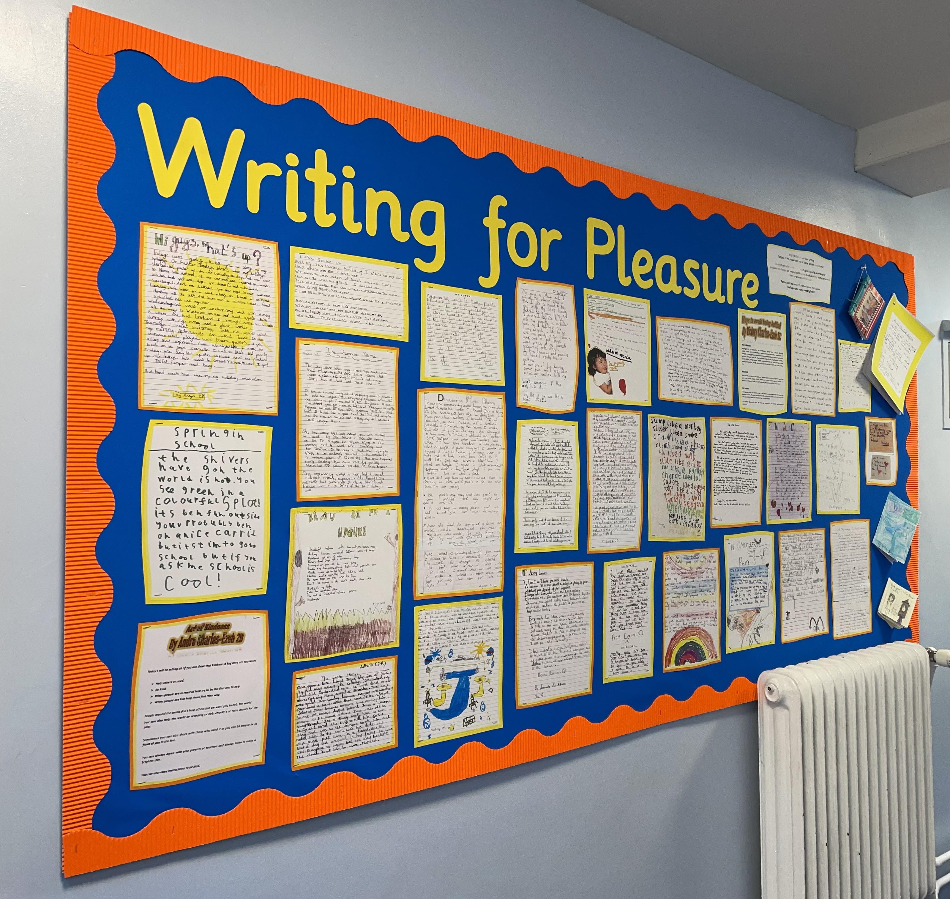 We held a 'Writing for Pleasure' challenge during the Easter holidays. 